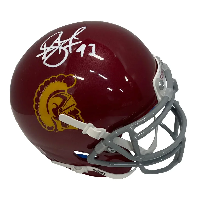 Football helmet with breathable mesh designs-Troy Polamalu Autographed USC Mini Football Helmet