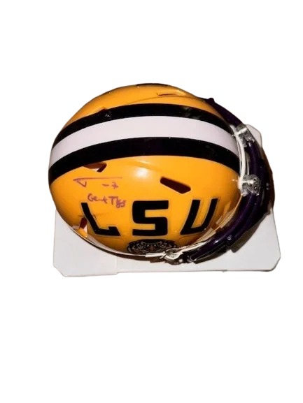 Accessories for football helmets-Tyrann Mathieu Autographed "Geaux Tigers" LSU Mini Football Helmet