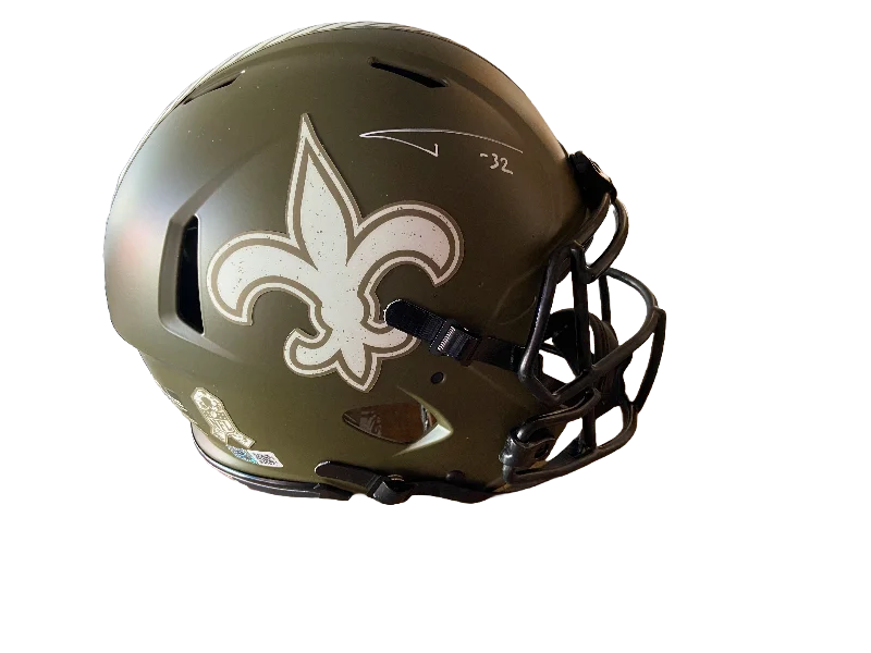 Comfort of football helmets-Tyrann Mathieu Autographed Saints Authentic Salute to Service Full Size Football Helmet