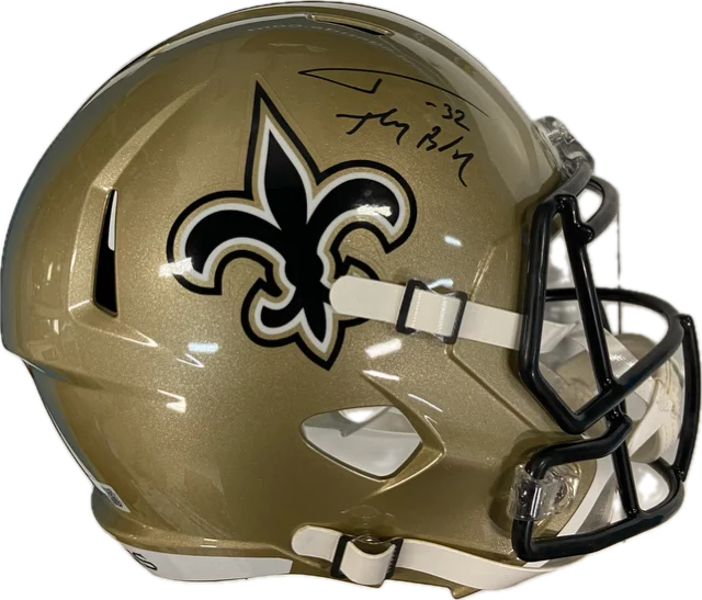 Football helmets for youth players-Tyrann Mathieu Autographed "Honey Badger" Saints Replica Full Size Helmet