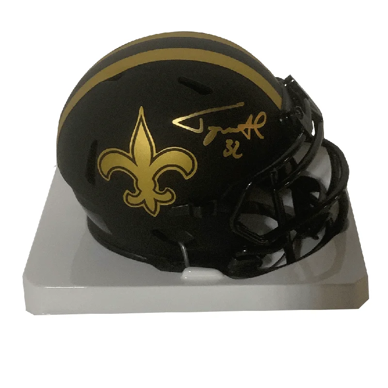 Football helmet protection for the head-Tyrann Mathieu Autographed Saints Eclipse Black Mini Helmet