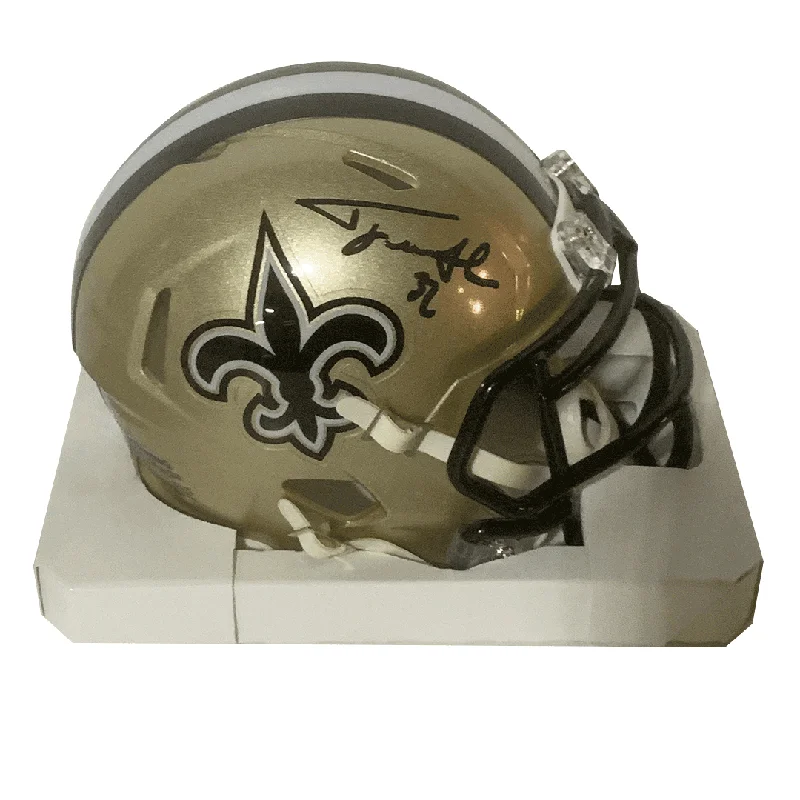 Comparing inner lining materials of football helmets-Tyrann Mathieu Autographed Saints Mini Helmet