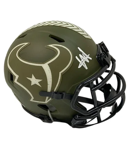 Football helmets for various types of athletes-Will Anderson Jr. Autographed Houston Texans Riddell 2022 Salute to Service Speed Mini Helmet