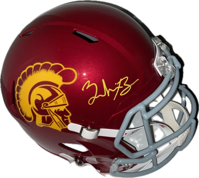 Football helmets for adults-Zachariah Branch Autographed USC Replica Football Helmet