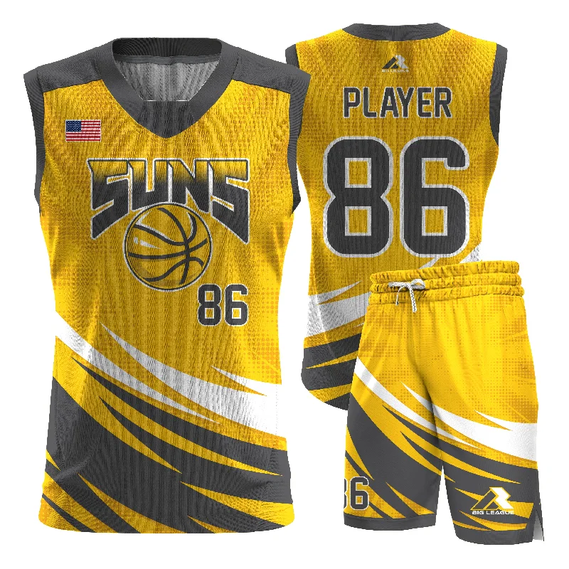 Basketball jerseys with adjustable sizing for youth and adults-Suns - Basketball