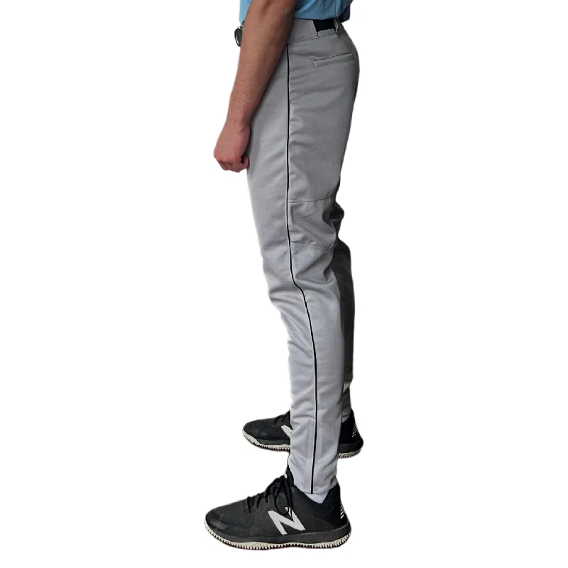 Top baseball pants brands-BRUCE BOLT Premium Pro Baseball Pant - GREY w/ Black Piping